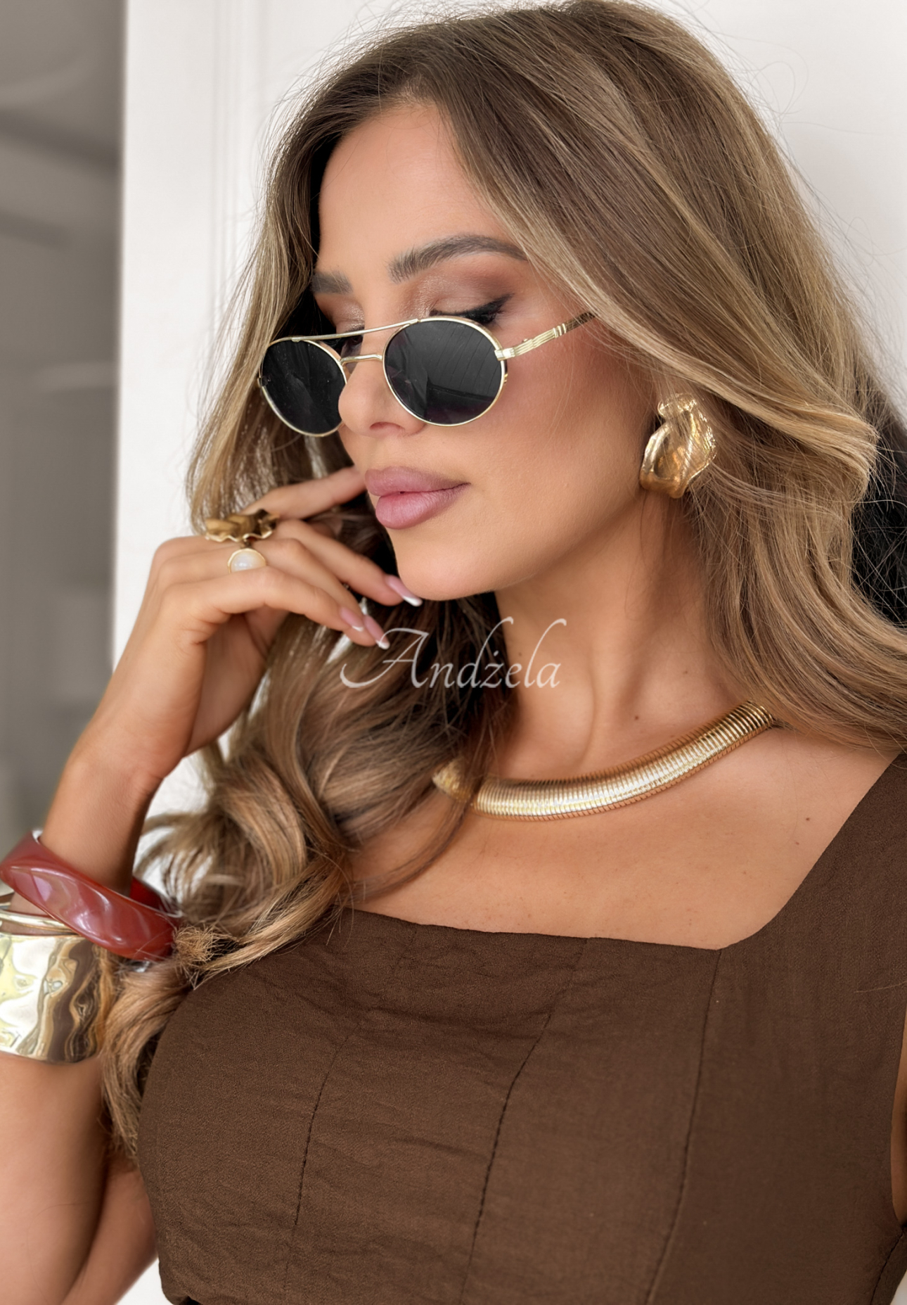Sonnenbrille Sun &amp; Shine Gold-Schwarz