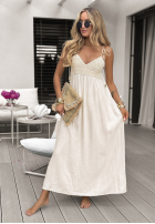 Kleid maxi boho Long Time No Sea Beige