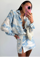 Wiskozowa Hemd Mit Muster La Milla Dreamy Places Himmelblau
