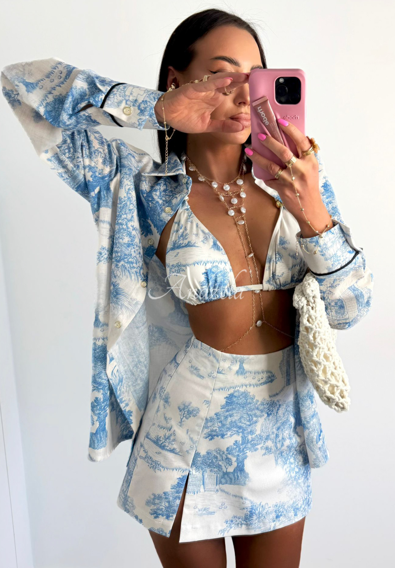 Hosenrock gemustert La Milla Dreamy Places Himmelblau