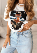 Krótki T-Shirt z nadrukiem LA Weekly Weiß