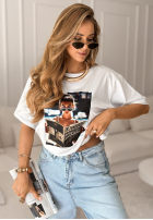 Krótki T-Shirt z nadrukiem LA Weekly Weiß