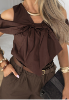 Top z kokardą Paradise Hill czekoladowy