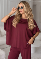 Set T-Shirt oversize i spodenki Two Halves Burgunderrot