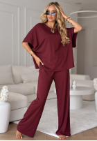 Set T-Shirt oversize i spodenki Two Halves Burgunderrot