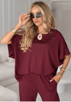 Set T-Shirt oversize i spodenki Two Halves Burgunderrot