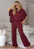 Set T-Shirt oversize i spodenki Two Halves Burgunderrot