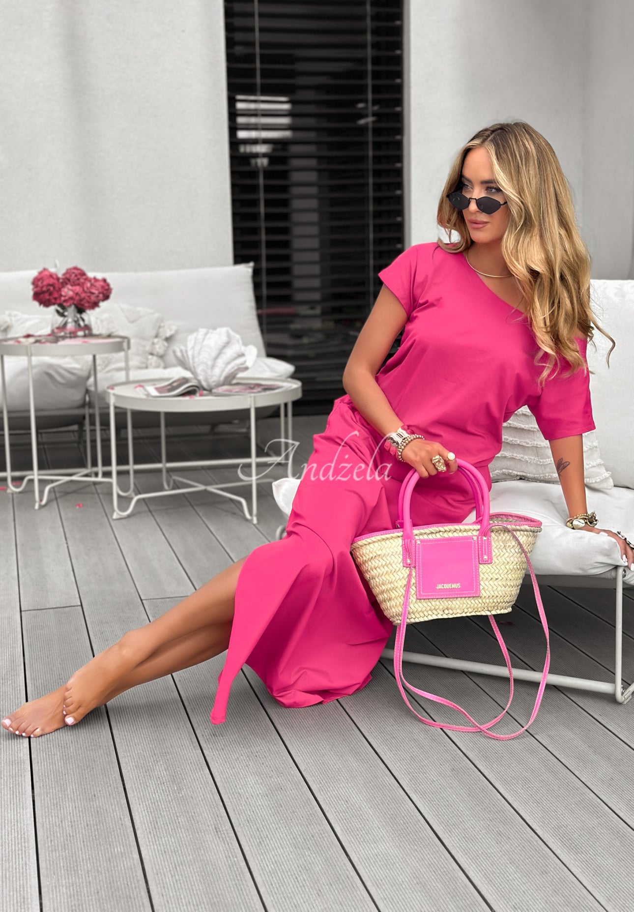 Rhode Island fuchsia sweatshirt dress