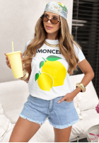 T-Shirt z cytrynkami Limoncello For Me Weiß