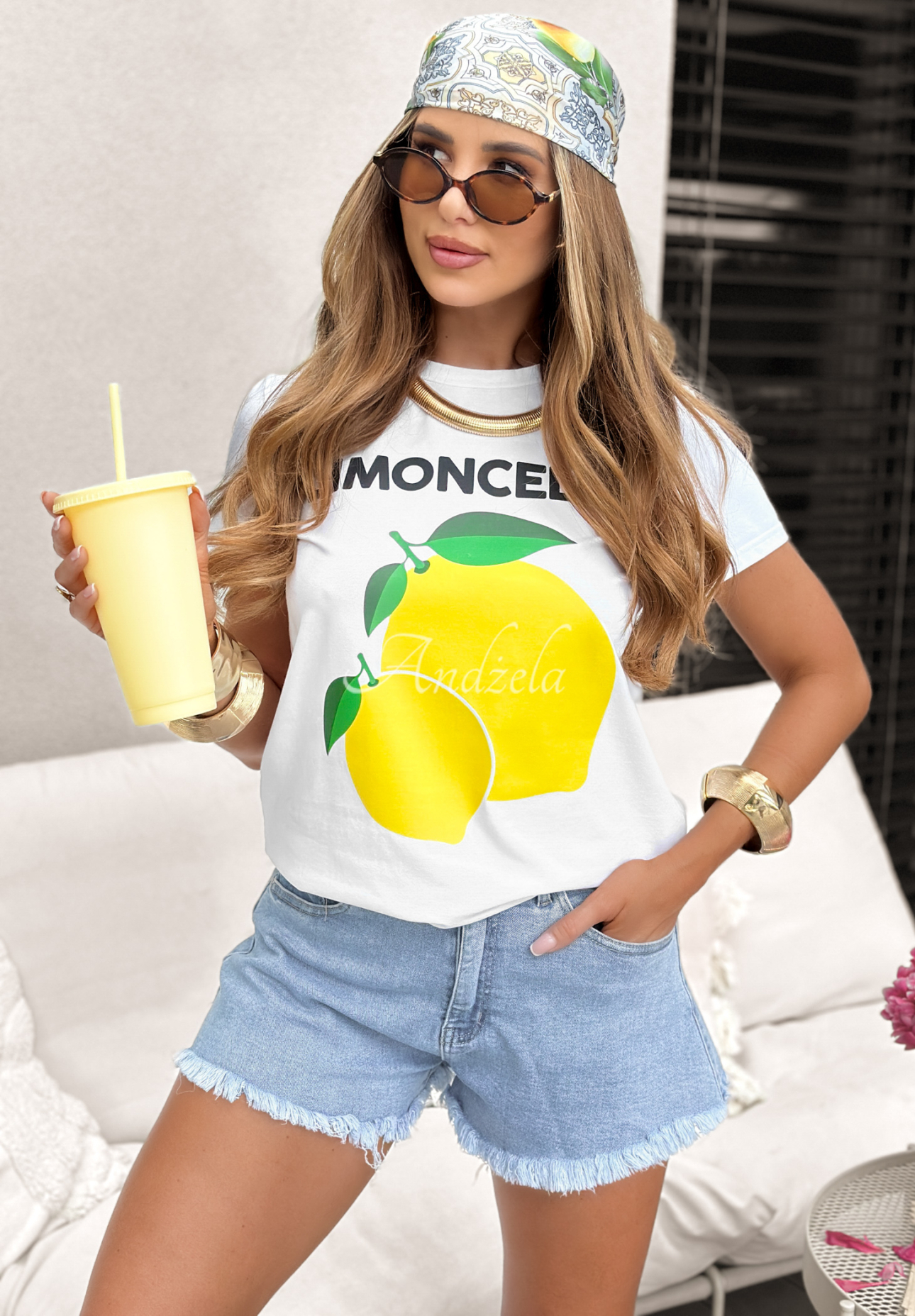 T-Shirt mit Zitronen Limoncello For Me Weiß