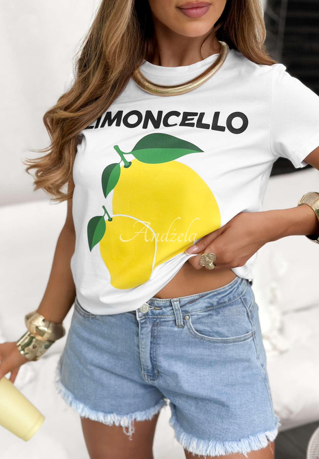 T-Shirt mit Zitronen Limoncello For Me Weiß
