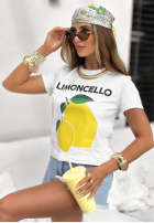 T-Shirt z cytrynkami Limoncello For Me Weiß