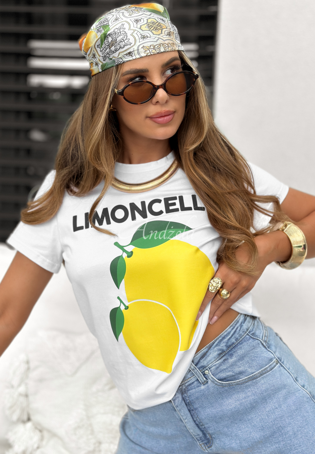 T-Shirt mit Zitronen Limoncello For Me Weiß