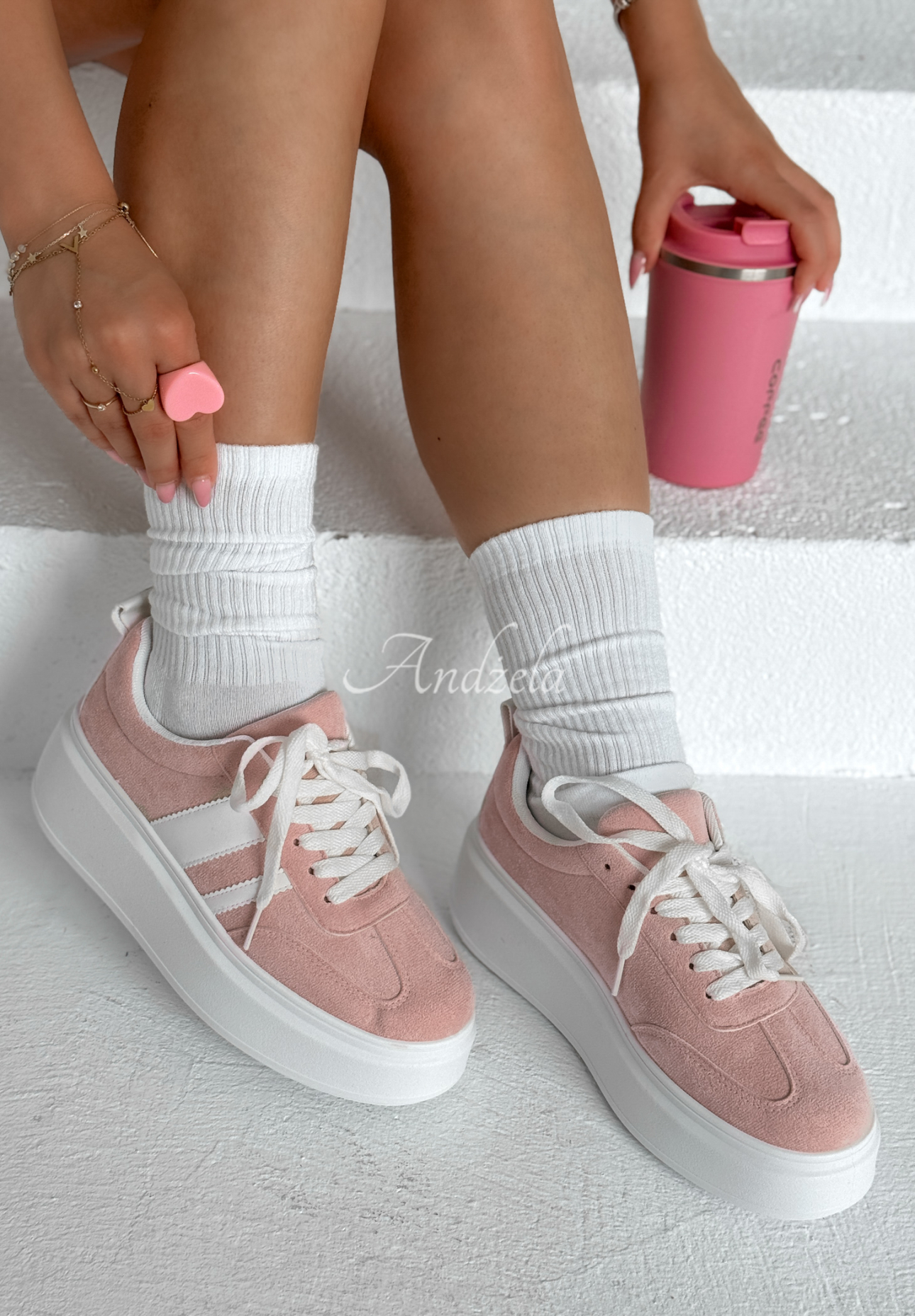Sneakers Start With Forever Puderrosa