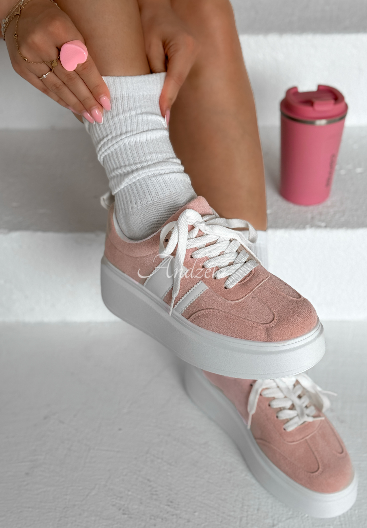 Sneakers Start With Forever Puderrosa
