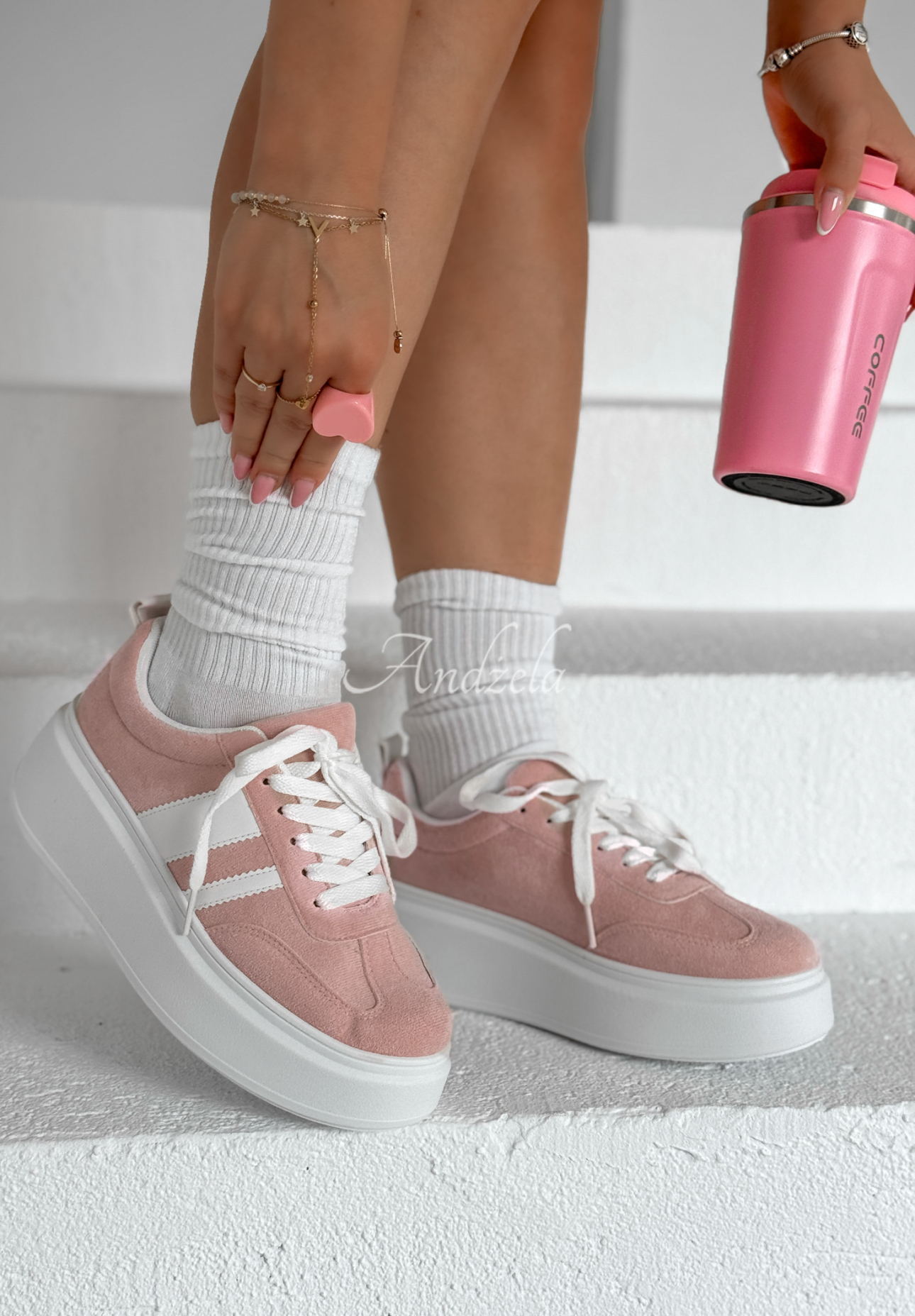 Sneakers Start With Forever Puderrosa