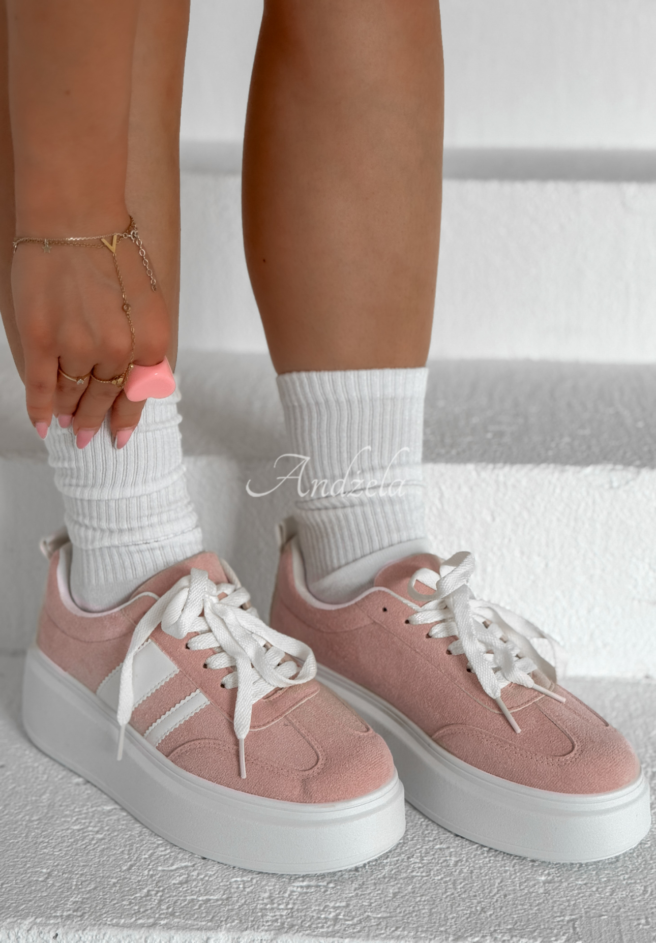 Sneakers Start With Forever Puderrosa
