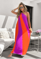 Asymetryczna Kleid maxi Mit Muster Violet Sky pomarańczowo-Violett
