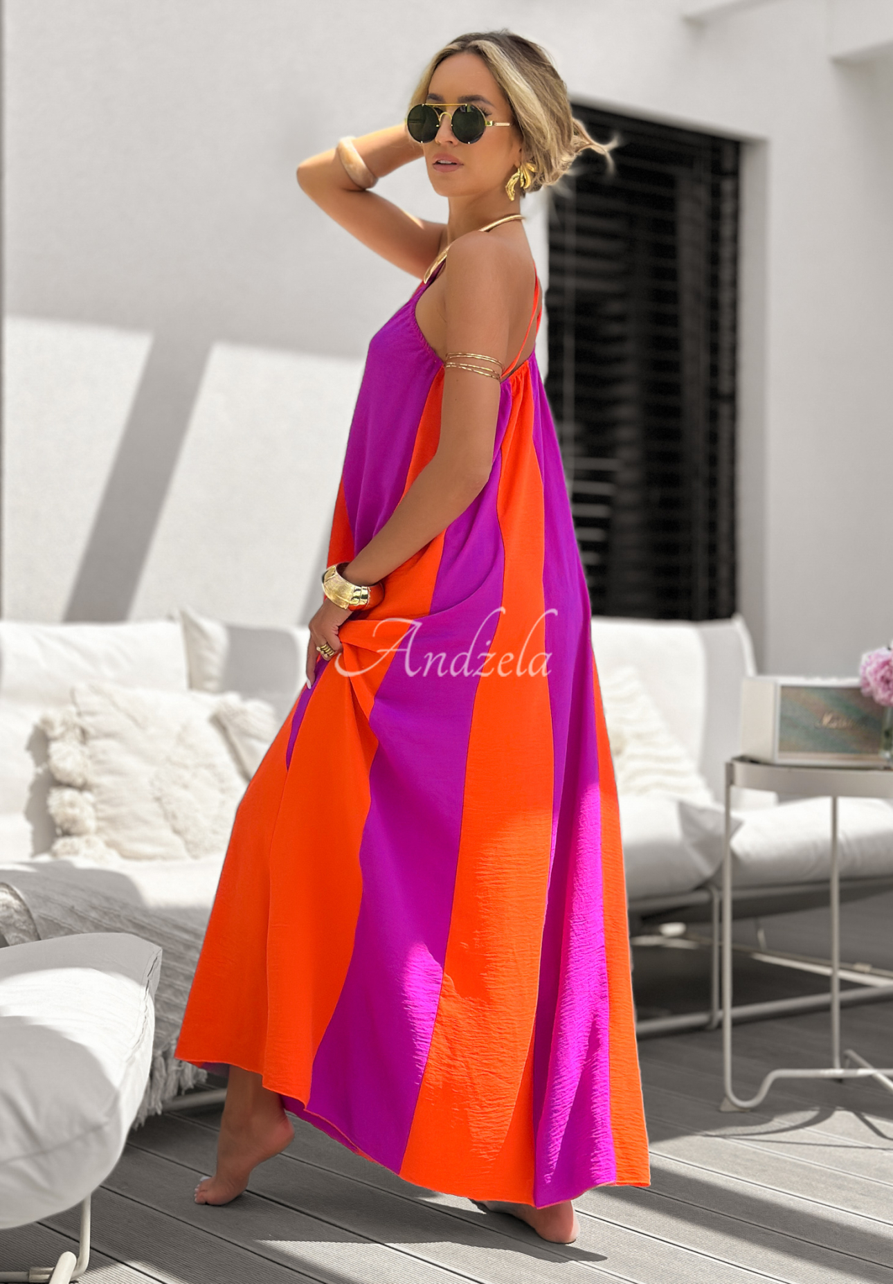 Maxikleid Violet Sky orange-violett