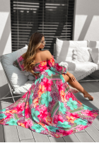 Wzorzysty Set Bluse Kleid im spanischen Stil i Rock Unfold Your Story niebiesko-Rosa