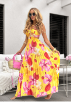 Plisowana Kleid Mit Muster Elevate Your Everyday bananowo-Rosa