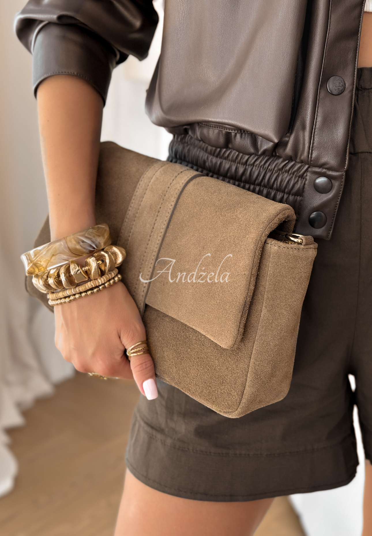 Wildledertasche Unexpected Success Mokkafarben