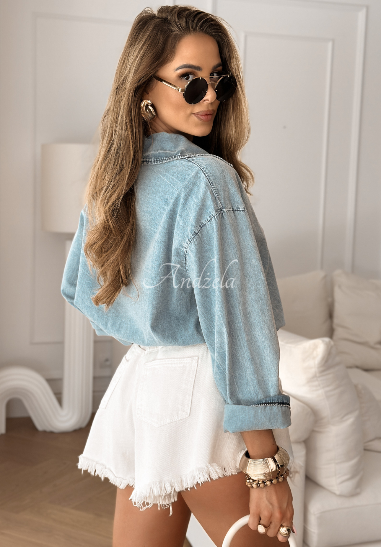 Denim-Hemd To Be Wonderful Hellblau