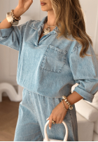 Jeans Hemd To Be Wonderful  Hellblau