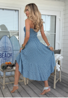 Wiskozowa Kleid w Punkte Pretty Dots Blau