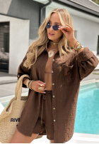 Muślinowa koszula Elisabetta czekoladowa