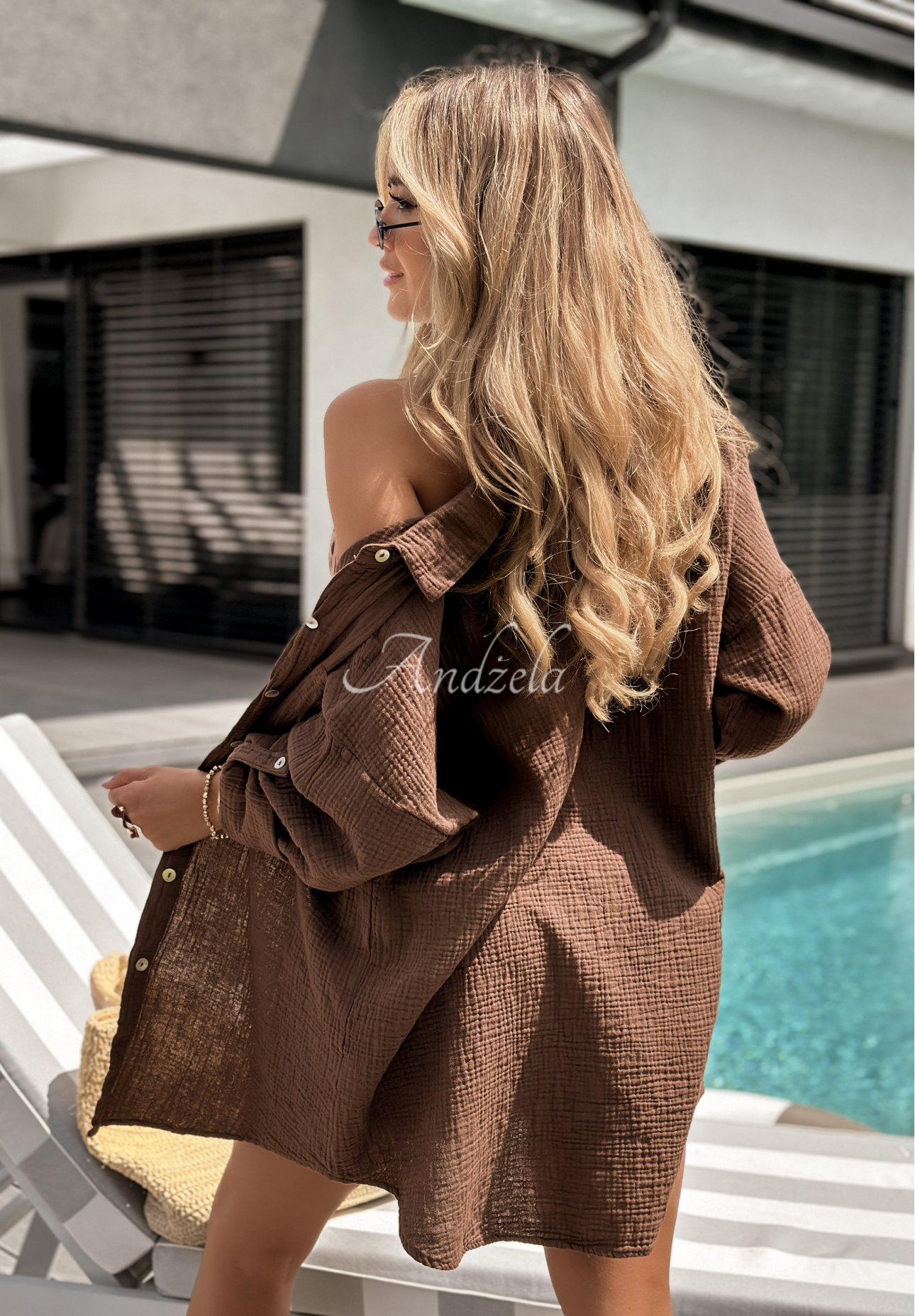 Elisabetta chocolate muslin shirt