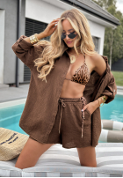 Muślinowa koszula Elisabetta czekoladowa