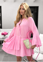 Hemd oversize z falbankami Free As The Ocean Rosa