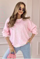 Sweatshirt w panterkę Whispering Hearts jasnoróżowa