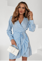Kopertowa Kleid w kwiaty Lil Flowers Blau