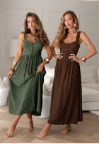 Kleid na ramiączkach La Esmeralda Schokoladenbraun
