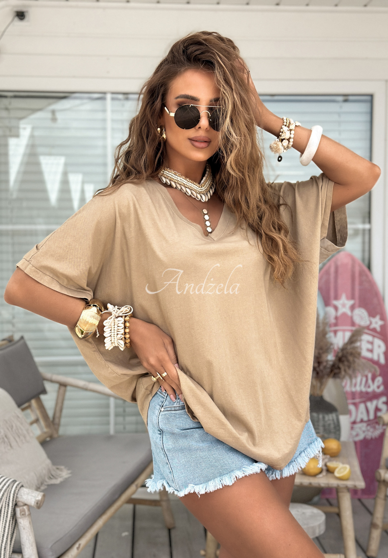 T-Shirt oversize Need To Breathe Beige