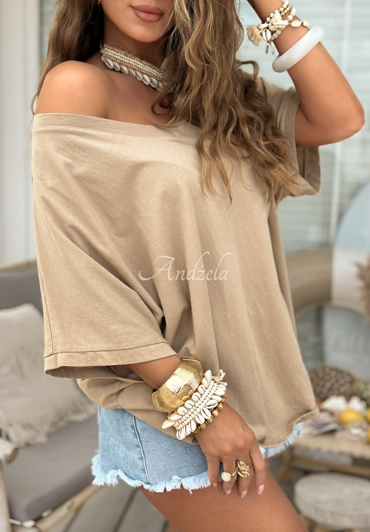 T-Shirt oversize Need To Breathe Beige