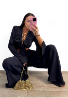 Set Hemd i Hose wide leg La Milla Remembers Everything Schokoladenbraun