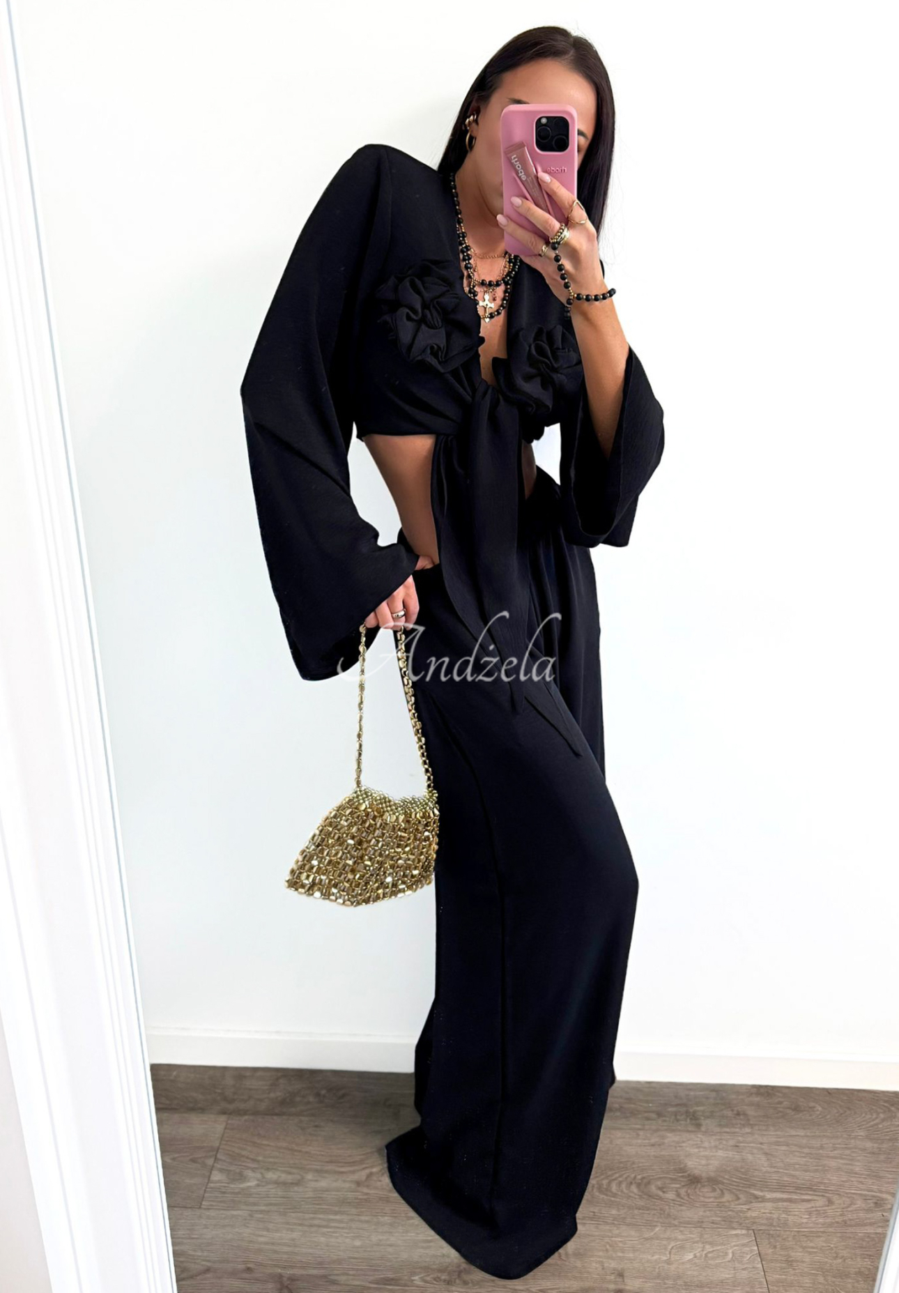 Set aus Hemd und Hose wide leg La Milla Remembers Everything Schwarz