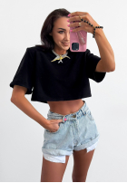 Krótki T-Shirt Basic Rush Schwarz