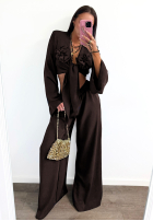 Set aus Hemd und Hose wide leg La Milla Remembers Everything Schokoladenbraun
