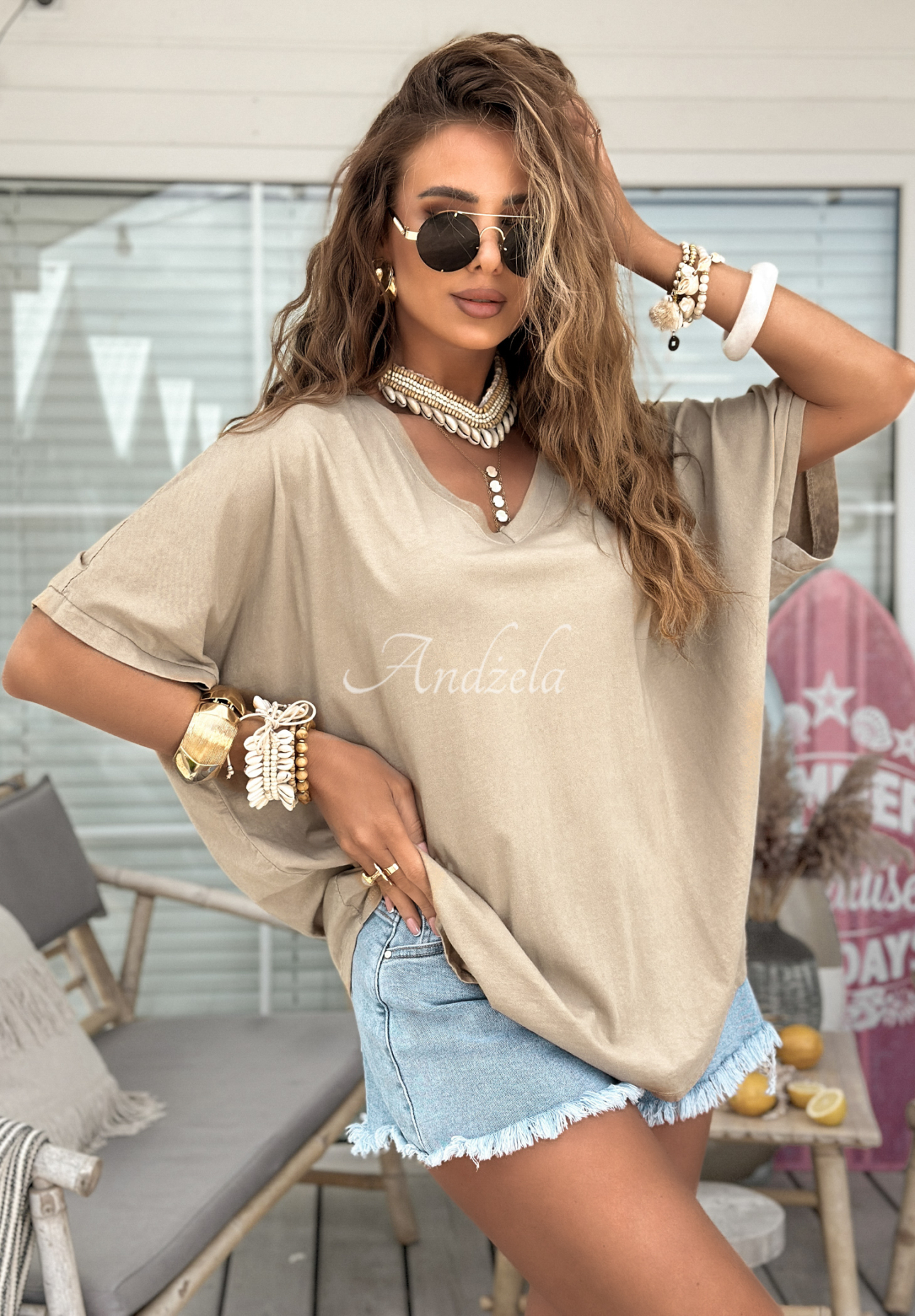 T-Shirt oversize Need To Breathe hellbeige