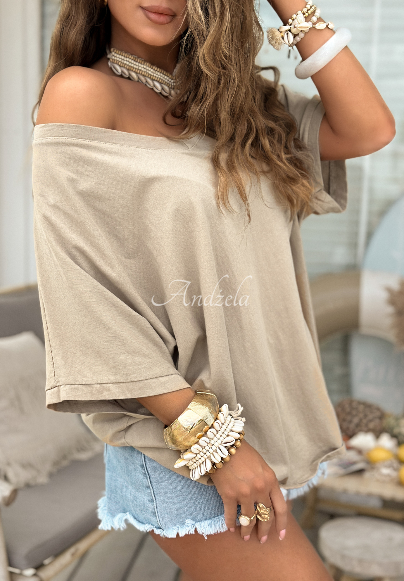 T-Shirt oversize Need To Breathe hellbeige