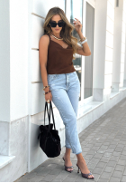 Top na ramiączkach Braidy Twirls czekoladowy