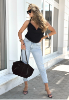 Top na ramiączkach Braidy Twirls czarny