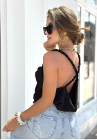 Top na ramiączkach Braidy Twirls Schwarz