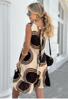 Wzorzysta Kleid na ramiączkach Find The Way Beige