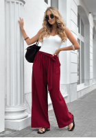 Material Hose wide leg z paskiem Jefferson City Burgund