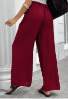 Material Hose wide leg z paskiem Jefferson City Burgund